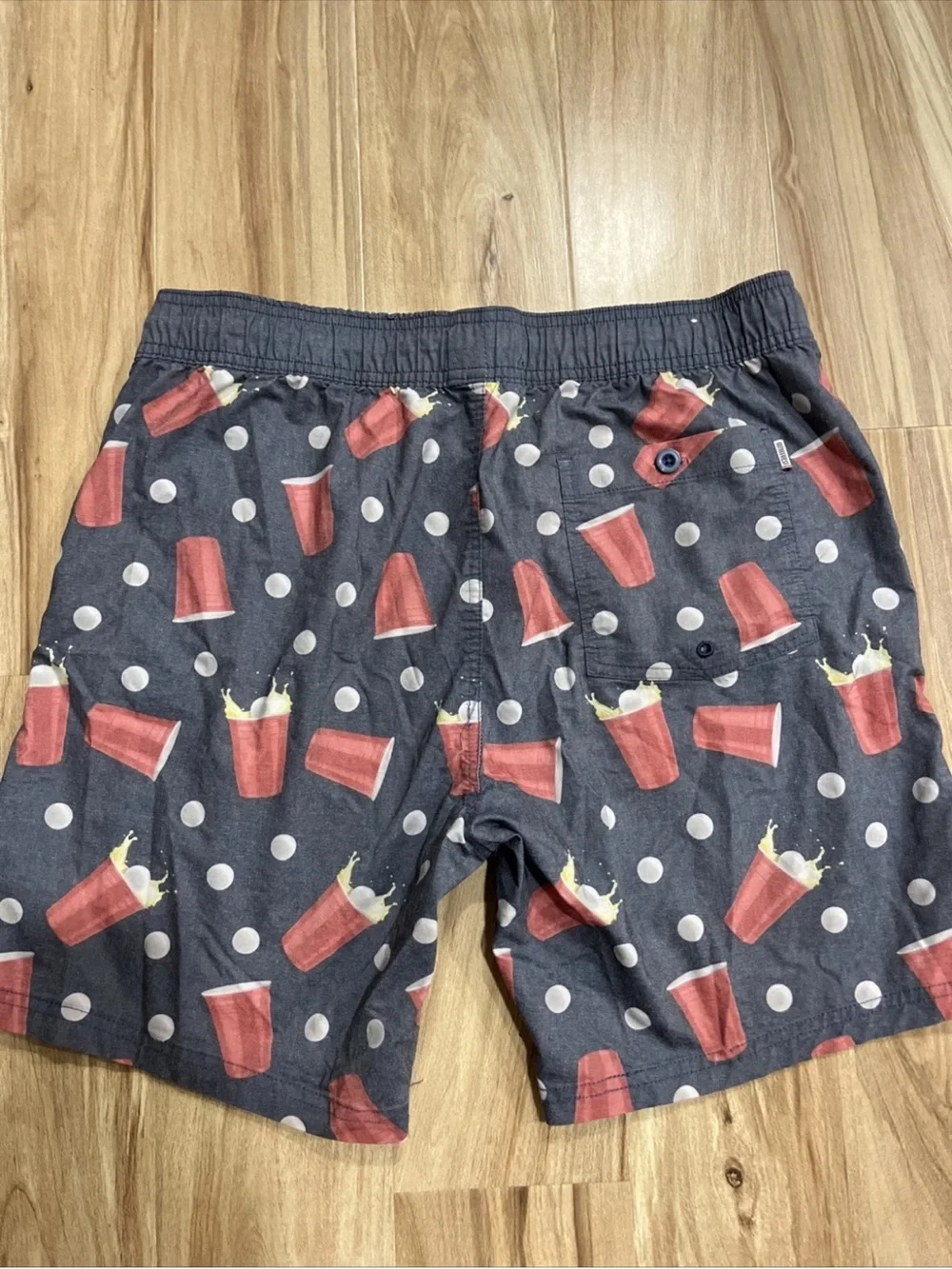 Men's Navy Shorts with Red Cup Print